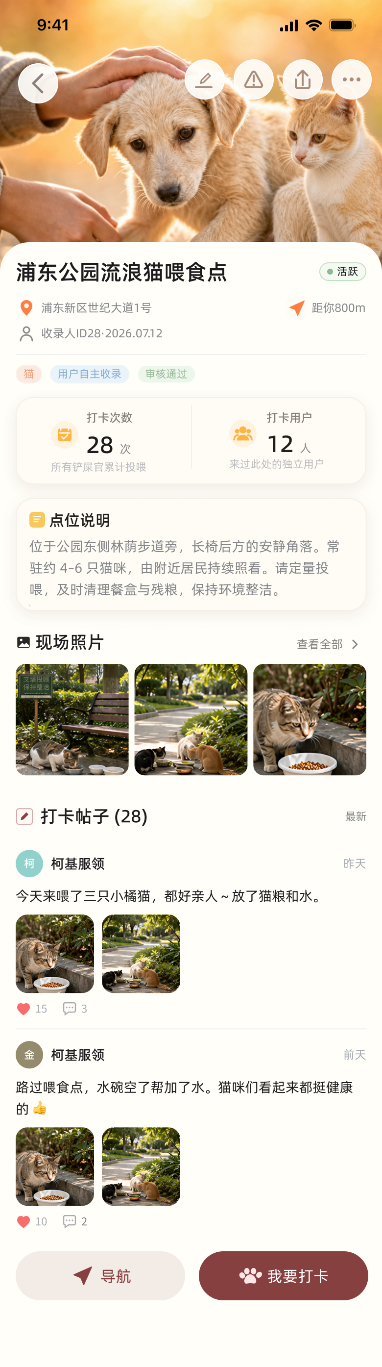 流浪动物喂食点详情